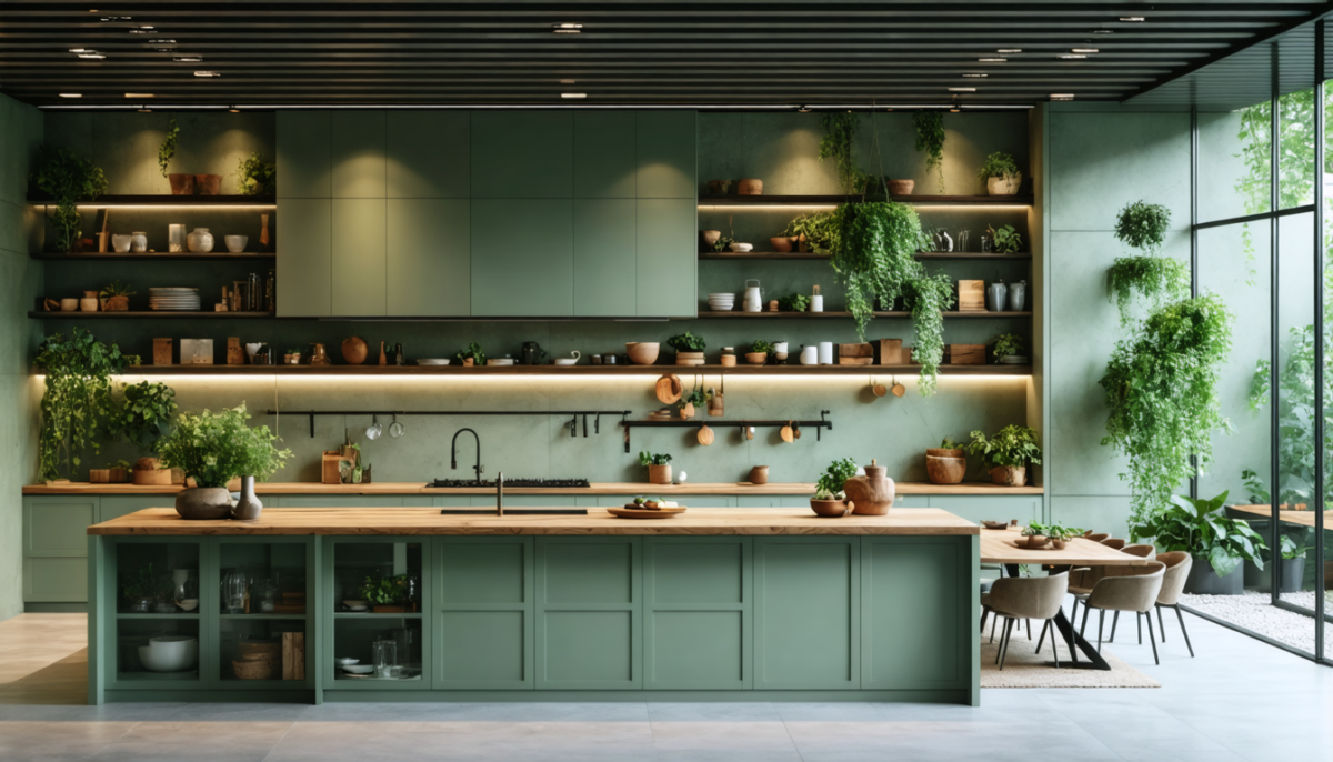 découvrez comment la couleur vert sauge apporte une touche d'élégance douce et intemporelle à votre cuisine, alliant harmonie et modernité pour un intérieur chaleureux.