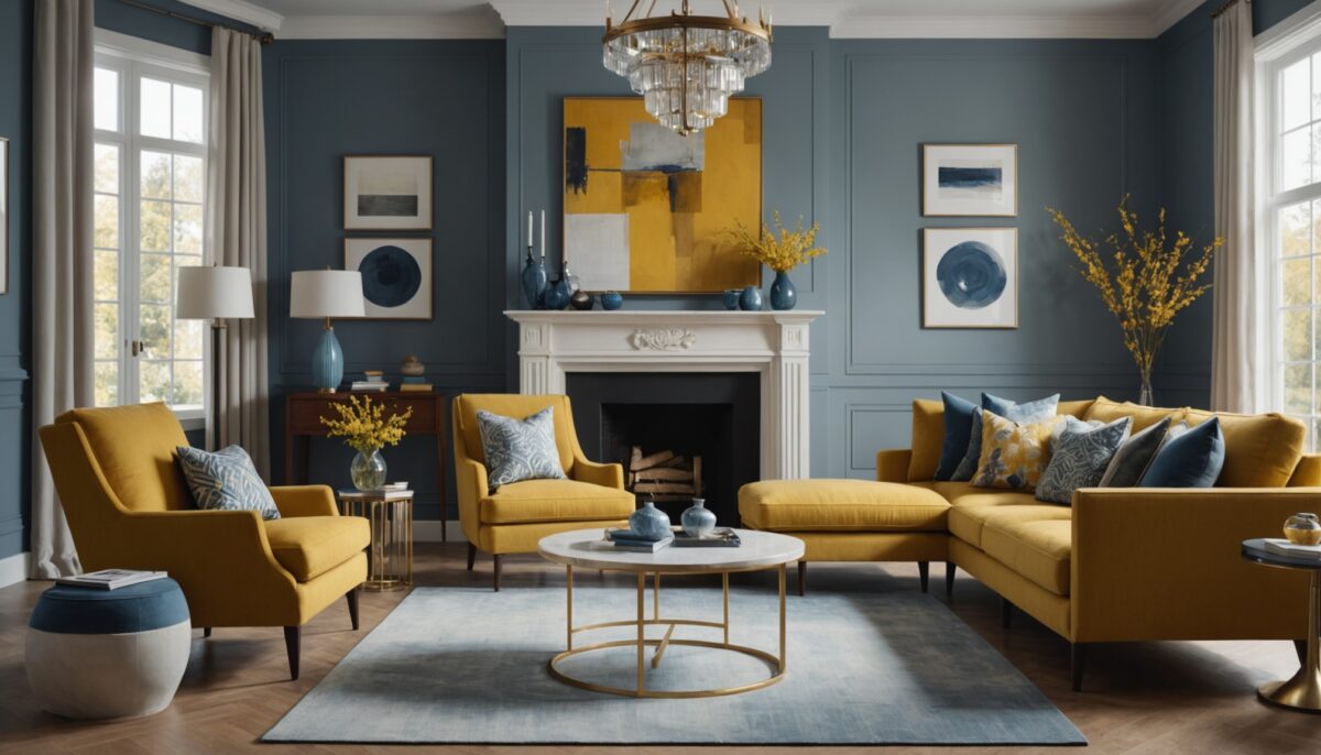 Quelles teintes harmoniser avec un canapé jaune moutarde pour un intérieur élégant ?