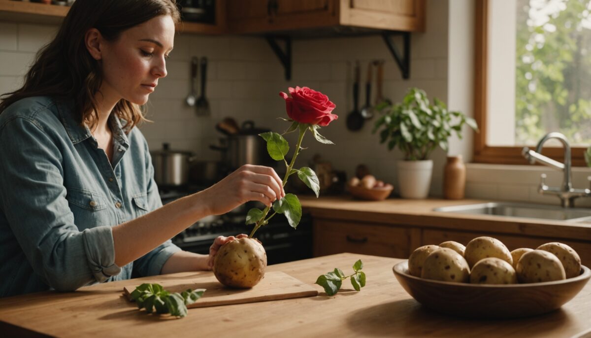 Bouturer un rosier dans une pomme de terre : astuce efficace ou simple idée originale ?
