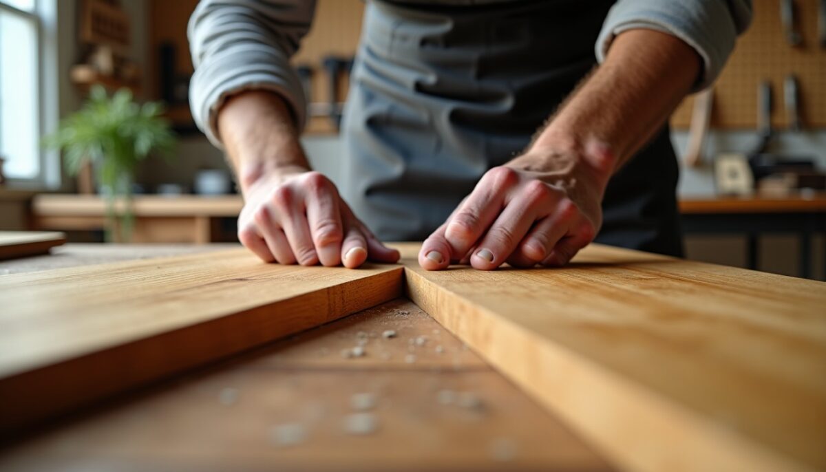 Comment réunir deux plans de travail pour créer une table solide et élégante ?